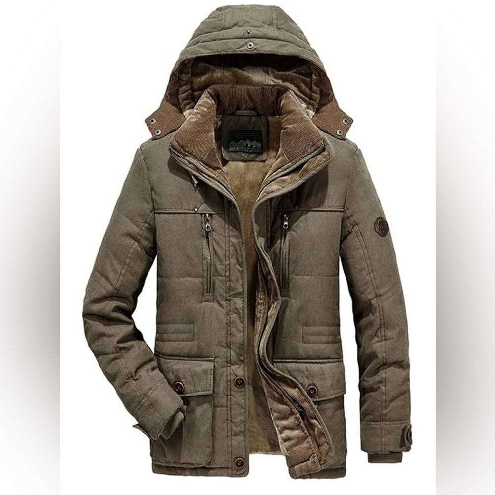 ❤️ Men's Brown Winter Utility Hooded Jacket